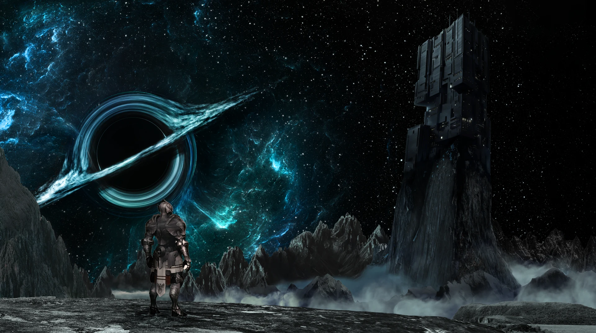 Futuristic land — matte painting