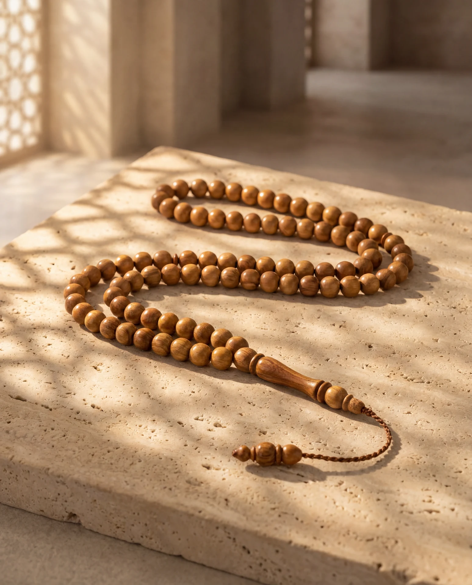 Wooden tasbih — product mockup