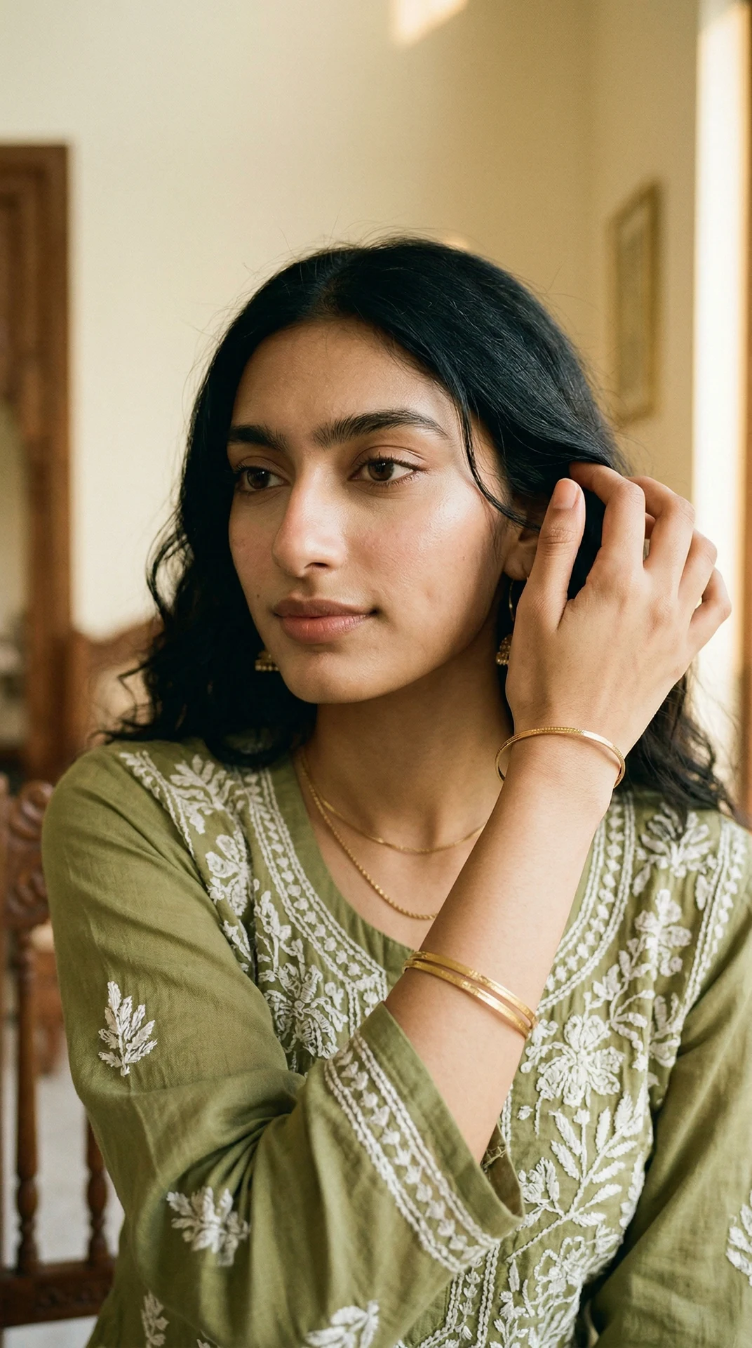 Chikankari — green