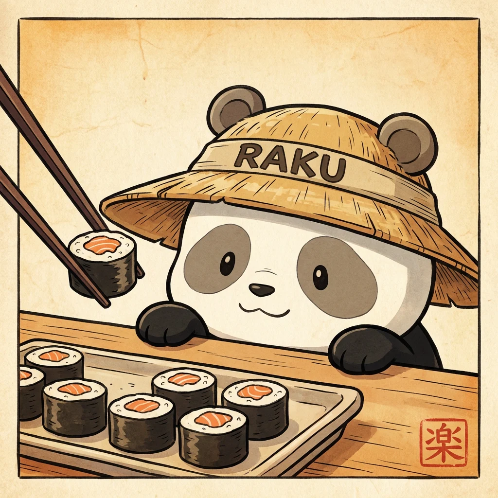 Chibi panda with sushi