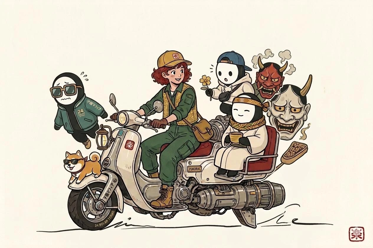 Scooter friends — illustration