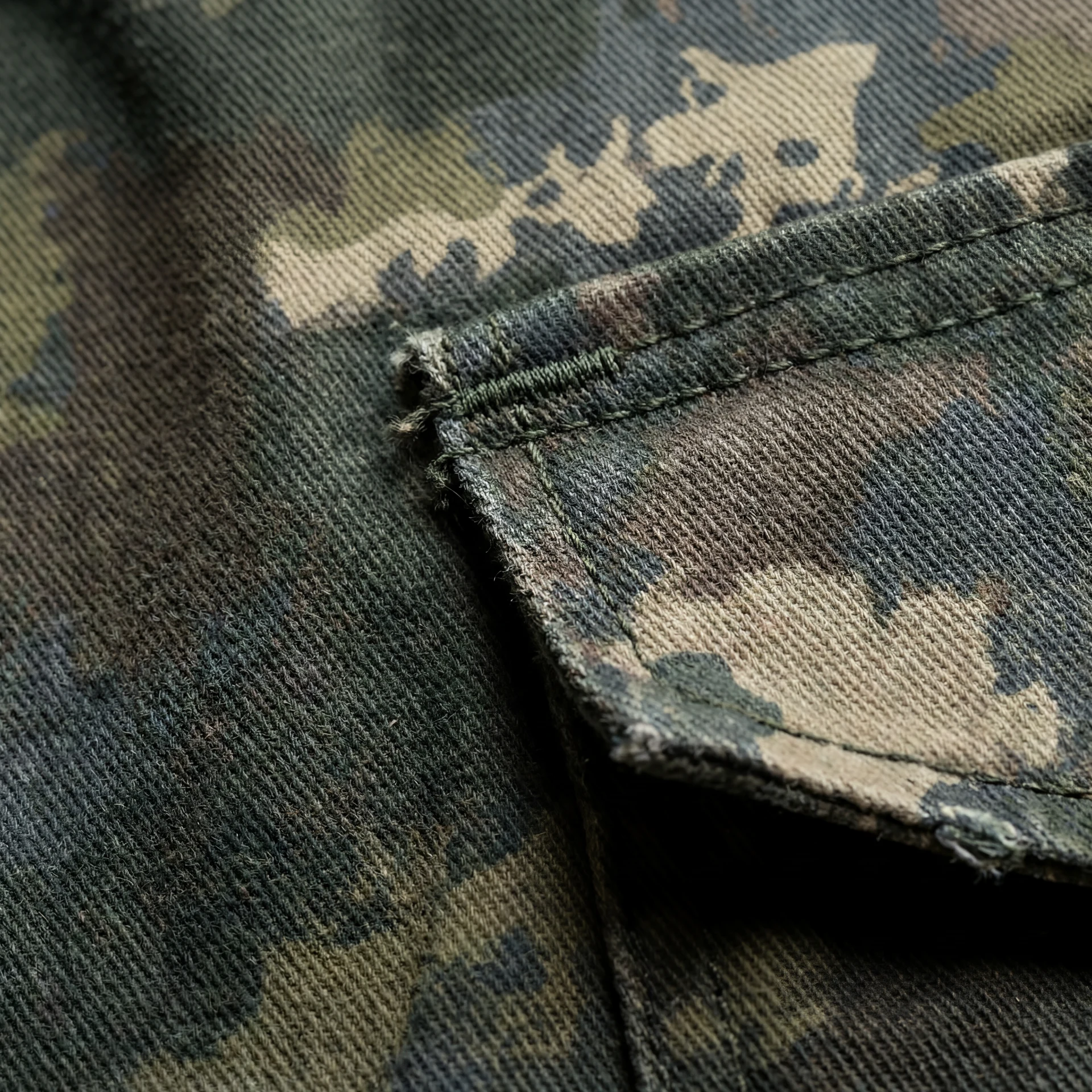 Fabric macro — canvas weave and print