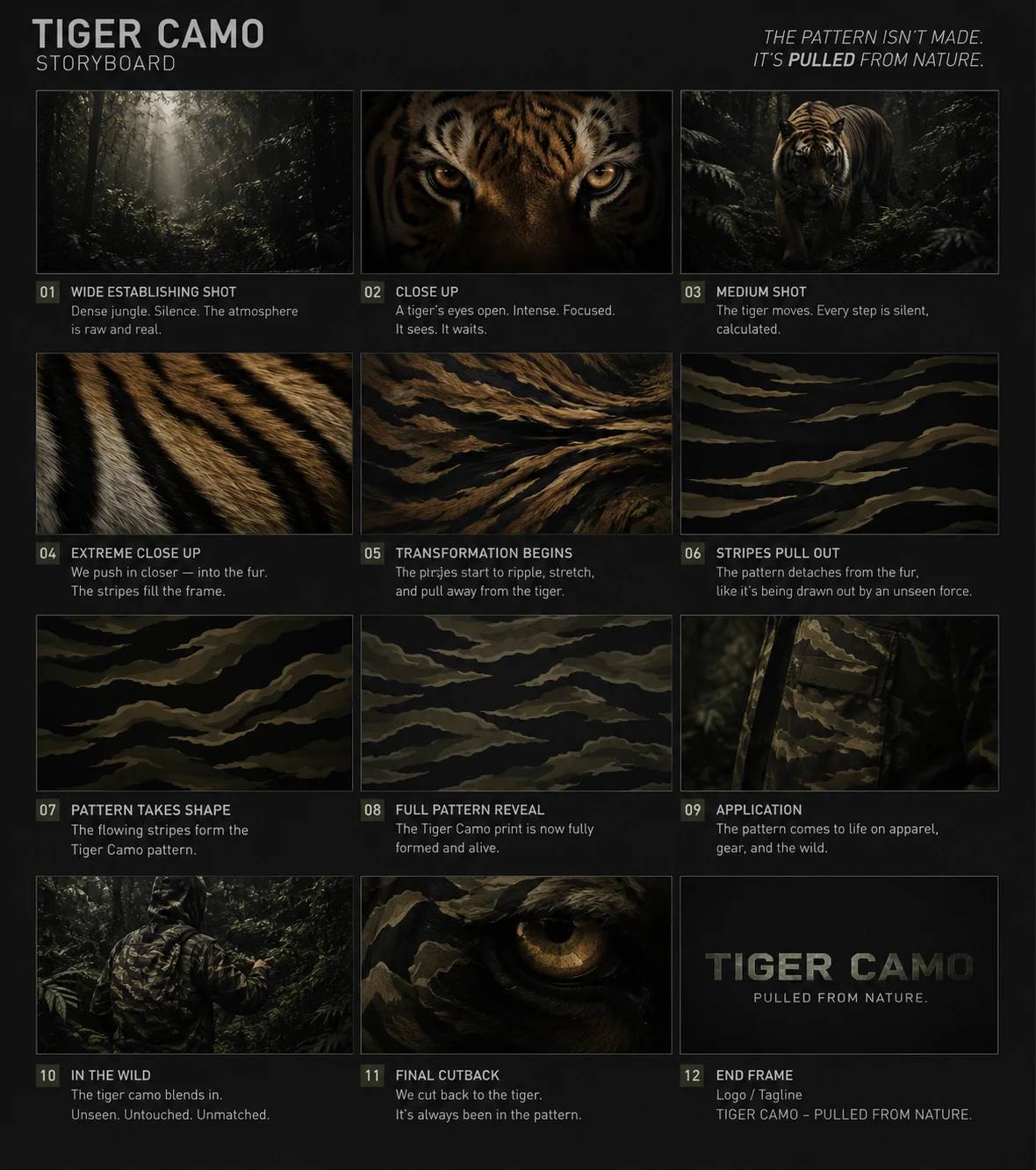 Tiger camo — pattern concept board