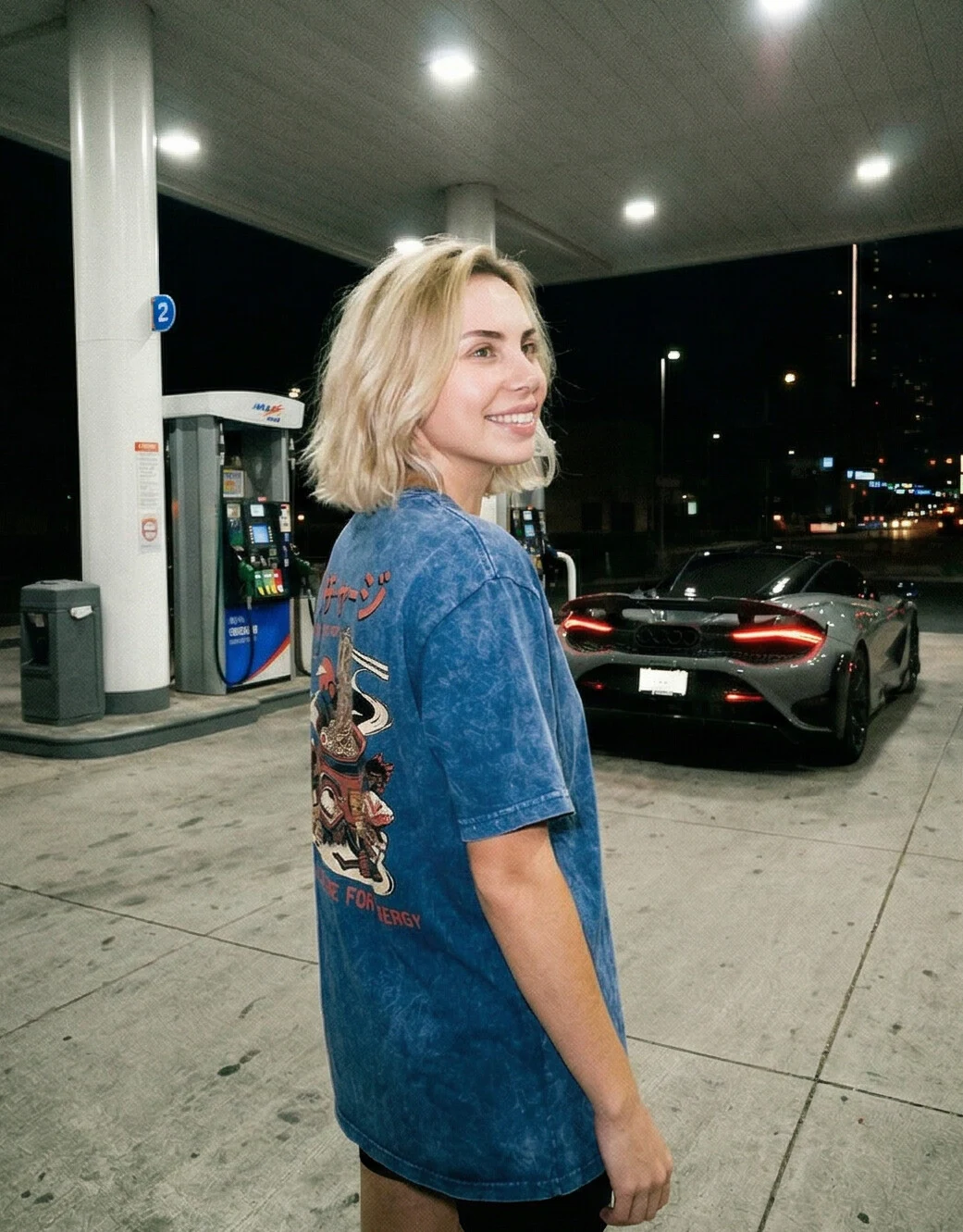 Gas station — night